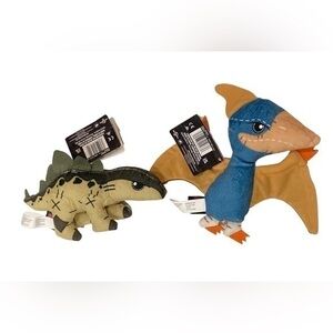 New Pteranodon Stegosaurus Jurassic World Plush With Sound Sound Mattel Dinosaur